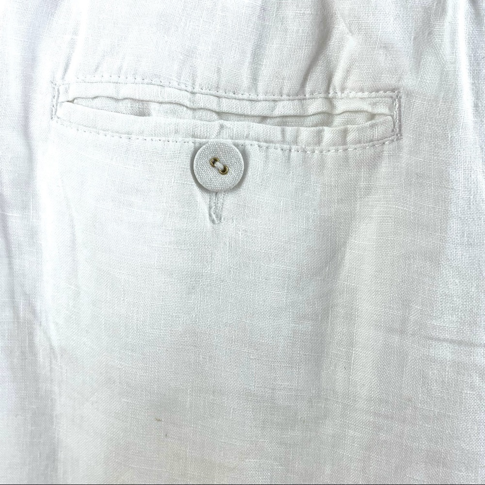 Charter Club White 100% Linen Wide Leg Full Length Drawstring Pants Sz 1X - Picture 8 of 12